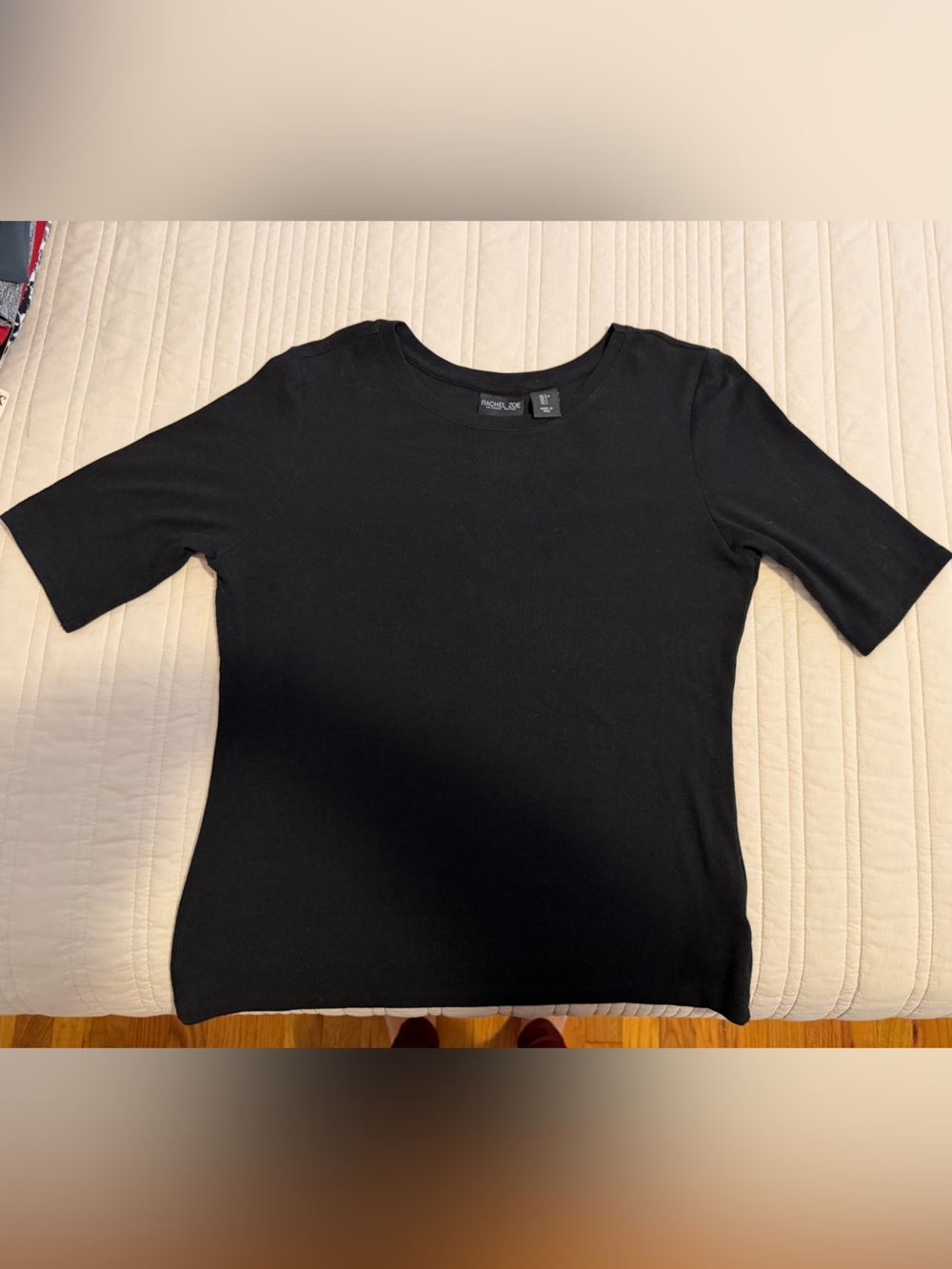 Rachel Zoe Black Short-Sleeve Sleep Top